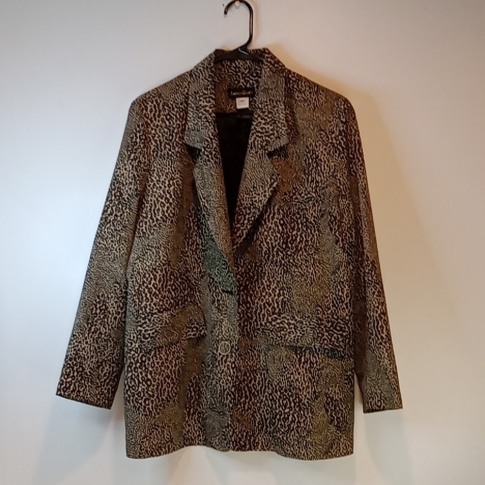 Amber Dawn Soft Blazer Safari Leopard Print Women's Sz Small Made in Korea NICE!